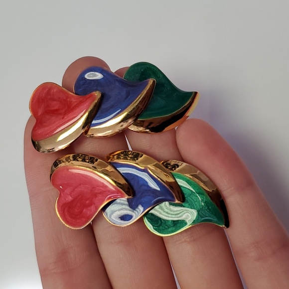 Vintage heart earrings - Picture 2 of 4